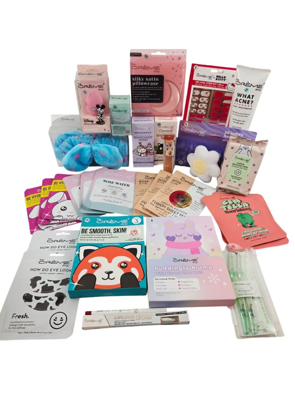 The Creme Shop Bundle Sheet Masks Spa Headbands Hello Kitty Disney Lip Therapy